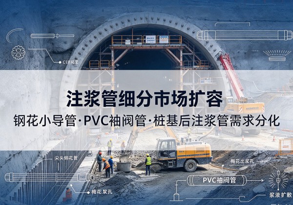 金沙注浆管细分市场扩容，隧道钢花小导管、PVC 袖阀管、桩基后注浆管需求分化